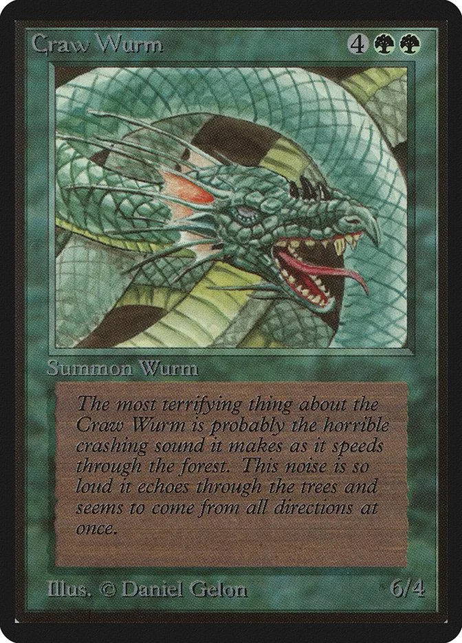 Green and black card art of a large, menacing, scaly worm creature.