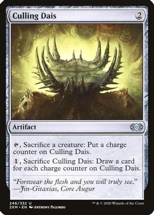 Dark, spiky creature on a rocky landscape on a Magic: The Gathering card.
