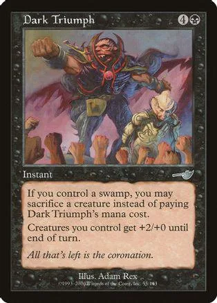 Dark Triumph Magic: The Gathering card art featuring a monstrous figure.