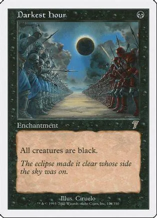 Darkest Hour Magic: The Gathering card art showing a dark, eclipsed sky.