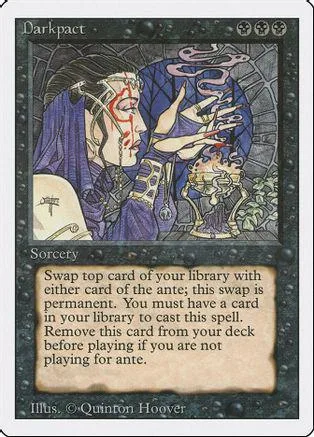 Dark pact card art: figure in purple robes with red markings, dark background.