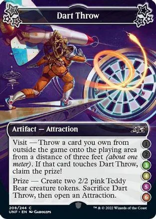 Card art depicts a figure aiming at a target with glowing rings.