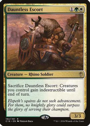 Rhino soldier creature card art, brown and earthy tones, showing a heavily armored rhino.