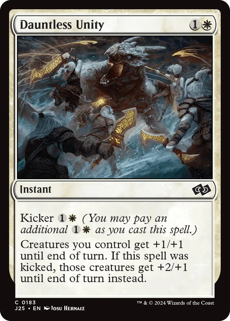 Dark fantasy art card featuring armored figures on a stormy battlefield.