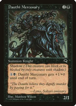 Dark, monstrous creature on a black card with green and grey tones.