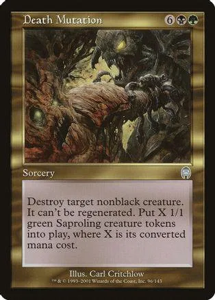 Dark fantasy art card showing monstrous creature near gnarled tree.