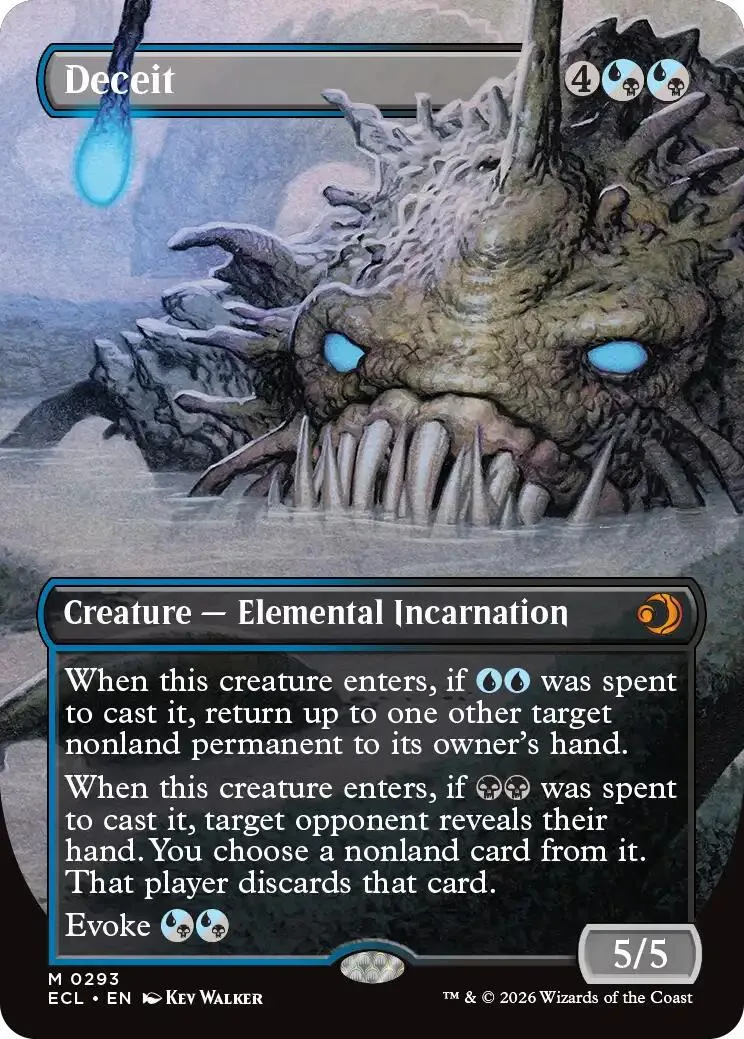 Large, monstrous creature with blue eyes on a dark, watery background.