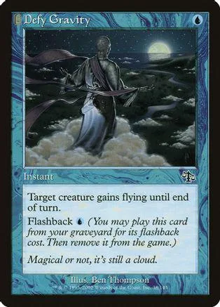 Card art depicts a robed figure floating above clouds under a moon.