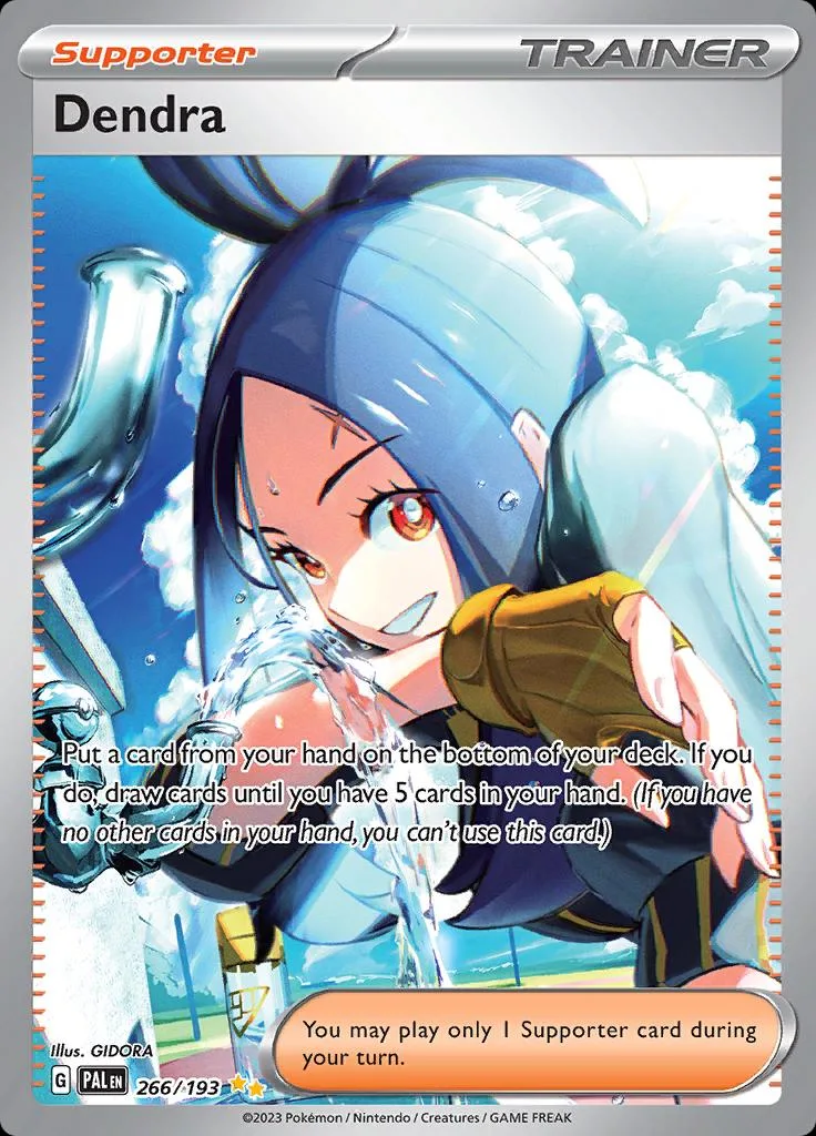 Anime character with blue hair smiles, holding a glowing blue object.