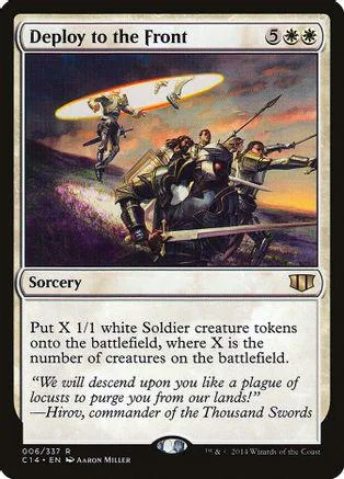 Card art shows soldiers fighting on a battlefield under a bright light.