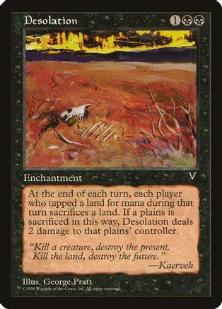 Fantasy landscape art on a black Magic: The Gathering card.
