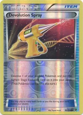 Yellow spray gun over DNA helix on a Trainer card.