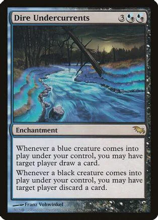 Blue and black magic card art showing a rushing river under a dark sky.