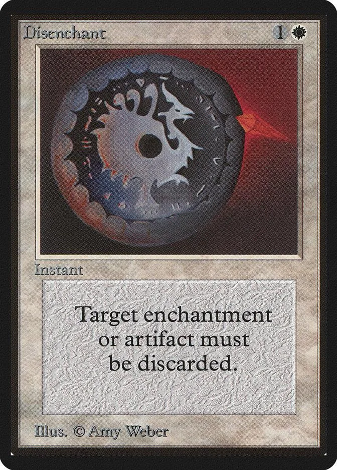 Magic: The Gathering Disenchant card art featuring a dark, swirling celestial object.