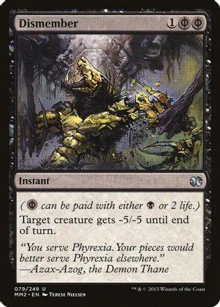 Dark, monstrous creature on a Magic: The Gathering card. Black and gold tones.