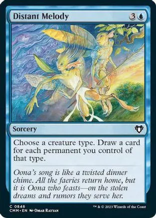 Fantasy scene with winged creatures in blue and green, on a Magic: The Gathering card.