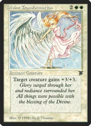 Card art: winged figure in pink flowing dress against light blue background.