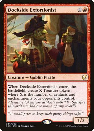 Goblin pirate creature card, dark colors, showing a figure in a hat.