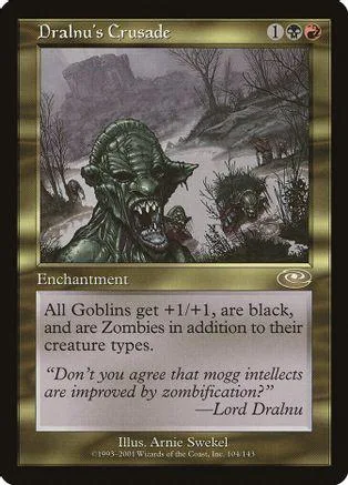 Green goblin-like creature in dark, misty landscape on a Magic: The Gathering card.