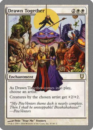 Fantasy art card featuring multiple monstrous figures, purple and green tones.