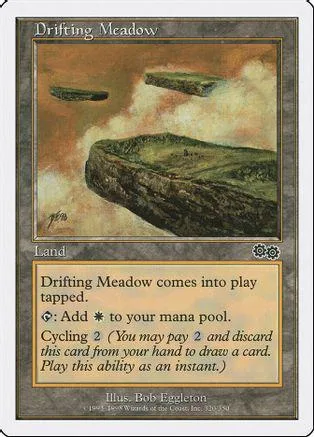 Green and brown landscape art on a Magic: The Gathering land card.