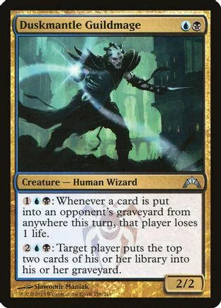 Dark wizard creature card, black and green art, showing a shadowy figure.