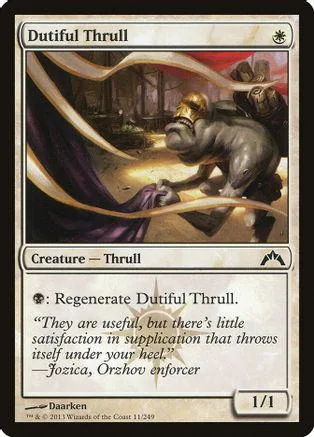 Dark creature on a battlefield, purple cloth flows, card art.