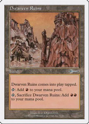 Fantasy landscape art on a Magic: The Gathering Land card.