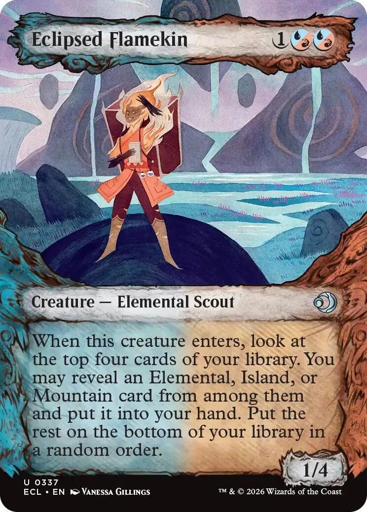 Card art depicts a figure in orange and brown against a blue, mountainous landscape.