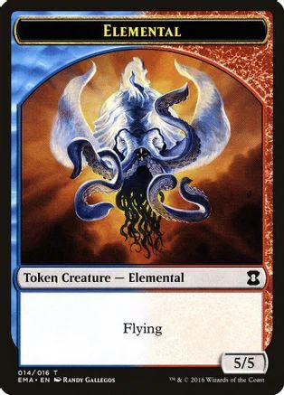 Blue and orange elemental octopus creature card with white and dark blue tentacles.