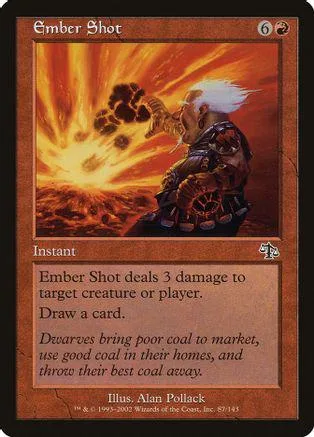 Card art depicts a figure with white hair amidst fiery, orange, and yellow explosion.