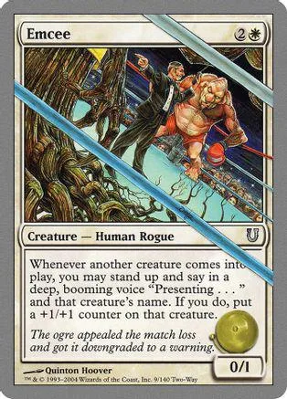 Card art shows a man in black pointing at a muscular figure in red.