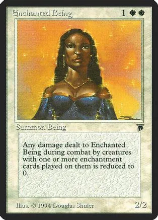 Dark-skinned woman portrait on a Magic: The Gathering card, orange background.