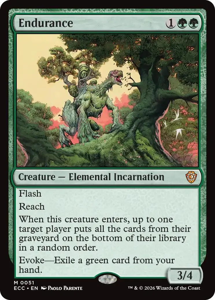 Green elemental creature in forest setting on a Magic: The Gathering card.