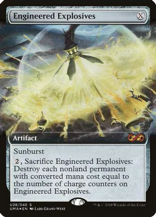 Card art shows a bright explosion with a central, dark object. Black and yellow tones.