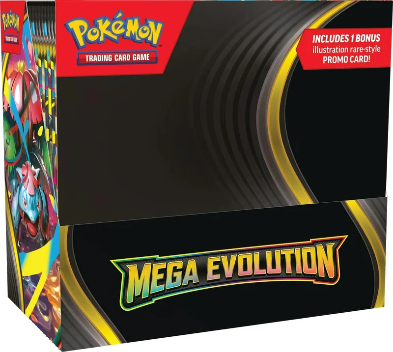 Pokémon Trading Card Game Mega Evolution box with bonus promo card.