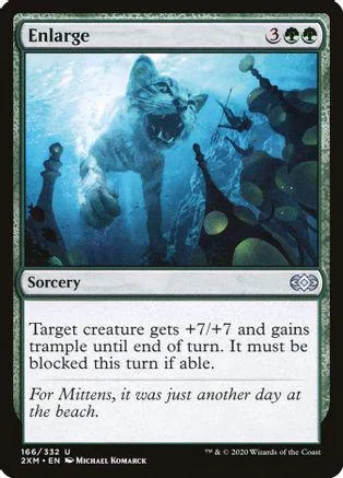 Blue and white card featuring a fierce, glowing blue cat in a watery scene.