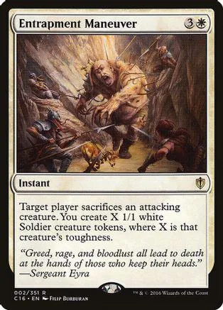 Fantasy battle scene on a Magic: The Gathering card, brown and dark tones.