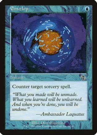 Orange sun in blue vortex on Magic: The Gathering card.