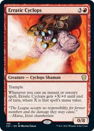 Cyclops Shaman card art: brown cyclops hand emerging from orange flames.
