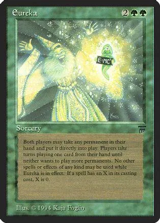 Green and white card art featuring a glowing, ethereal figure. Sorcery text visible.