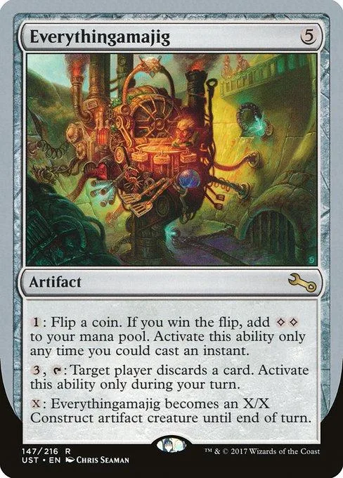 Magic: The Gathering card, Everythingamajig, featuring steampunk artwork.