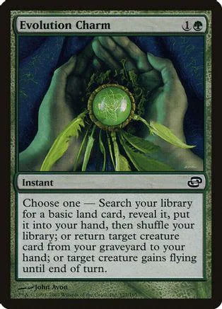 Hands holding glowing green orb, dark background, Magic: The Gathering card.