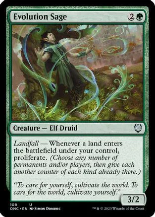Elf Druid creature card art featuring a figure in green and brown amidst foliage.