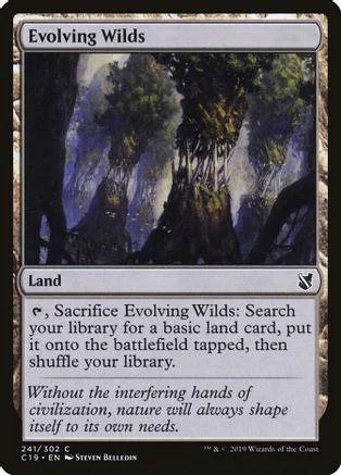 Dark forest landscape art on a Magic: The Gathering land card.
