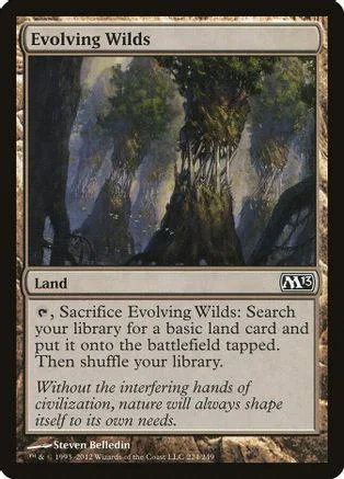 Dark forest landscape art on a Magic: The Gathering land card.