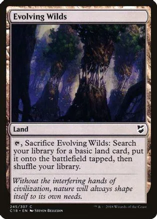 Dark forest landscape on a Magic: The Gathering land card.