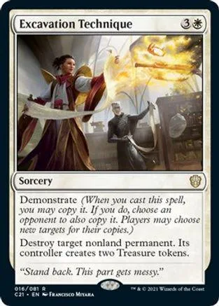 Sorcery card art showing two figures in a dramatic, fiery scene.