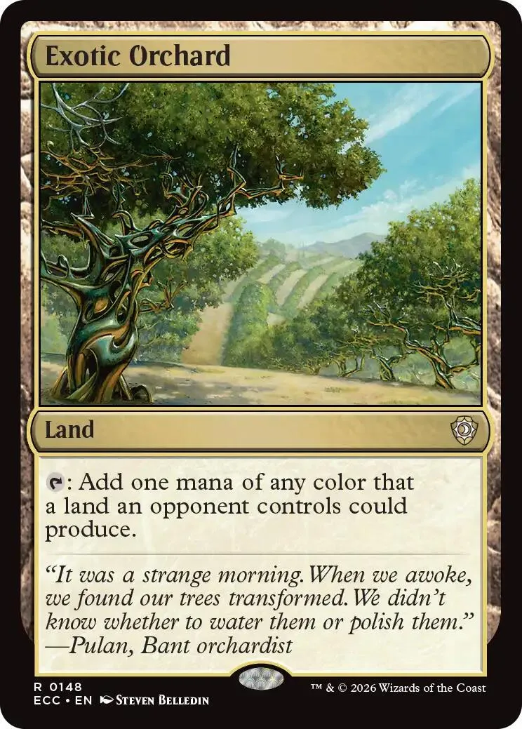 Green and brown landscape art on a Magic: The Gathering land card.