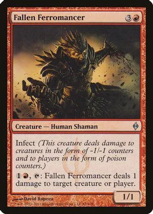 Dark shaman creature card art, black and brown tones, showing a fierce figure.